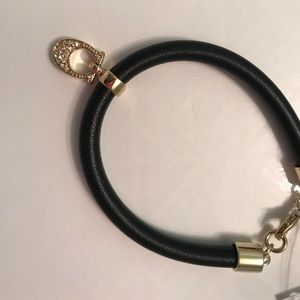 Coach Signature C Black Leather Bracelet *NWT*